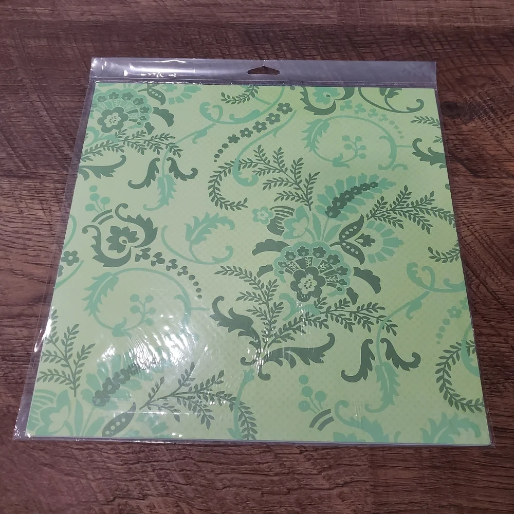 K and Company Marcella Fresh Paint Scrapbooking Paper Designer Pattern Green New